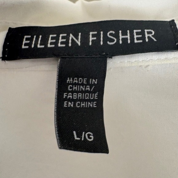 Eileen Fisher Shirt White Button Down Collared Large Capsule Classic Minimal - Picture 11 of 15